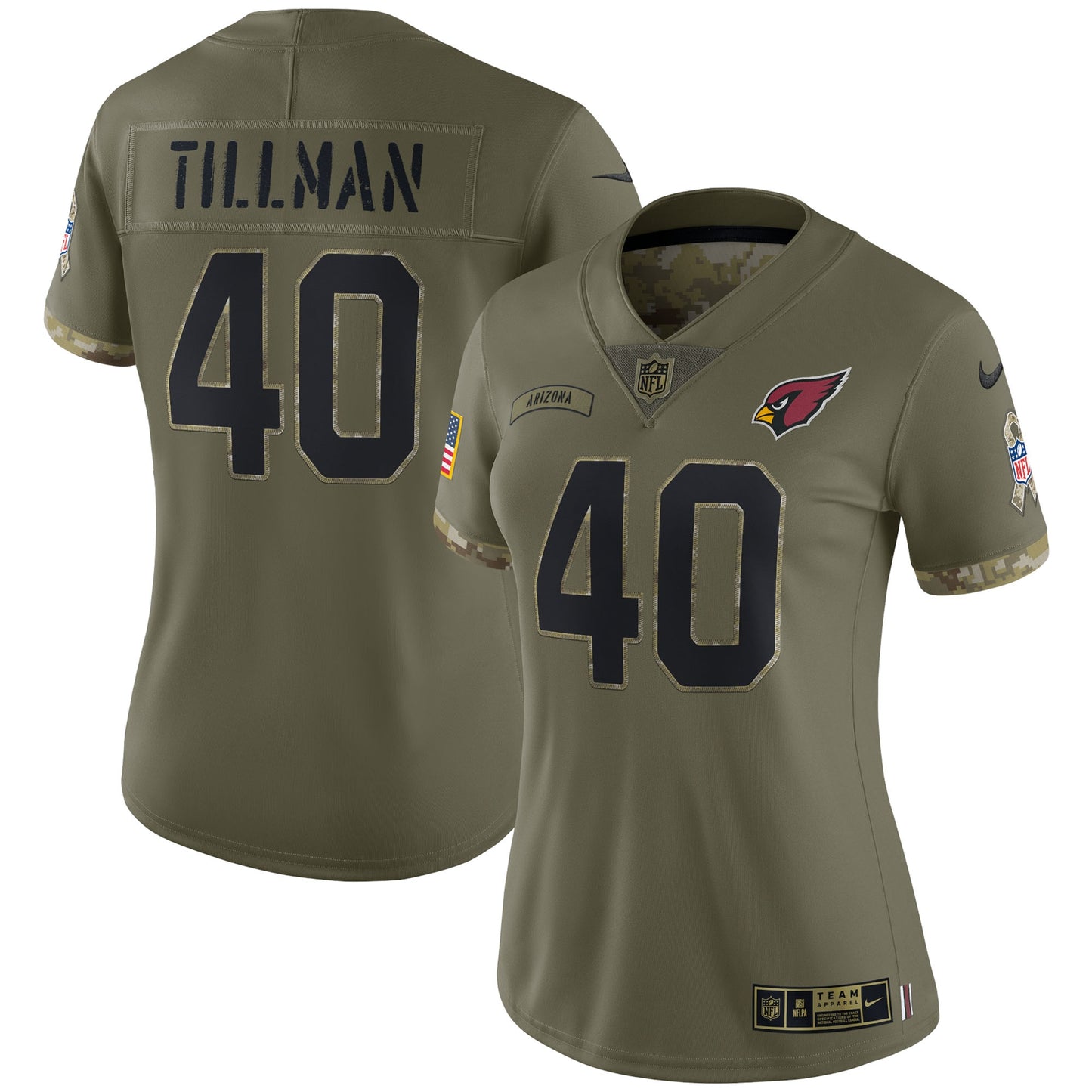 Pat Tillman Arizona Cardinals Nike Women's 2022 Salute To Service Retired Player Limited Jersey - Olive