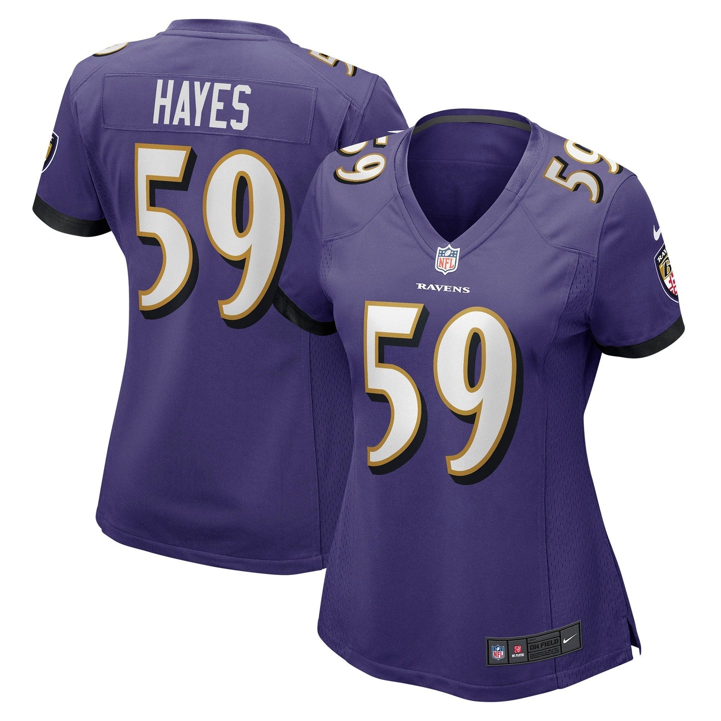 Women's Nike Daelin Hayes Purple Baltimore Ravens Game Jersey
